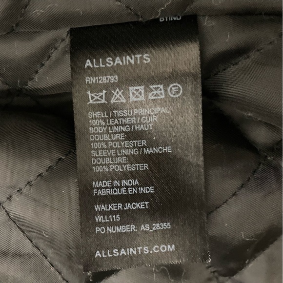 All Saints Leather Walker Jacket size 4 - Picture 3 of 8
